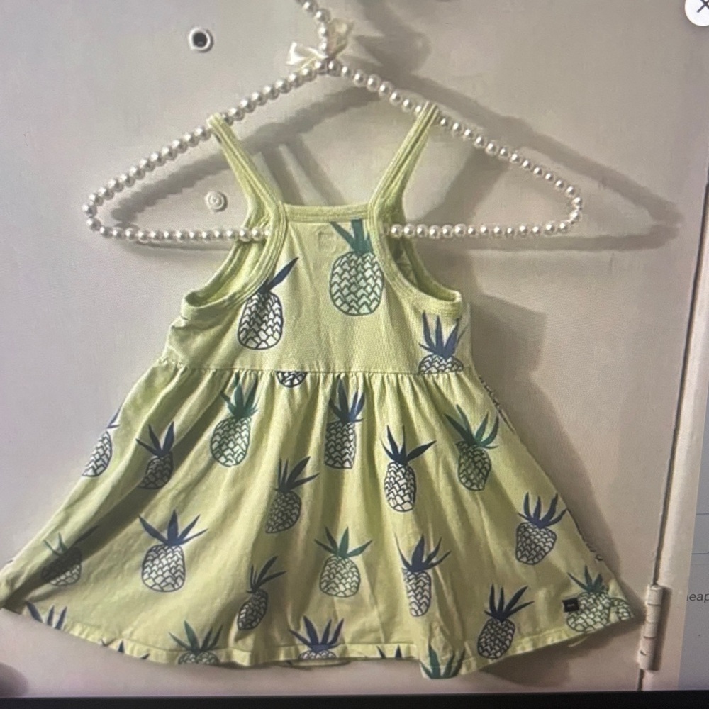 Tea Collection Pineapple Print Trapeze Dress 4 Whimsywear Cottagecore Playful - Picture 4 of 9